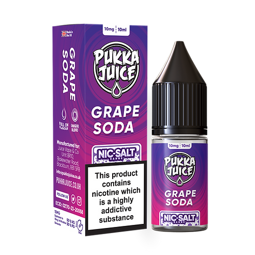 Grape Soda Nic Salt E-Liquid by Pukka Juice - Shop Vapour