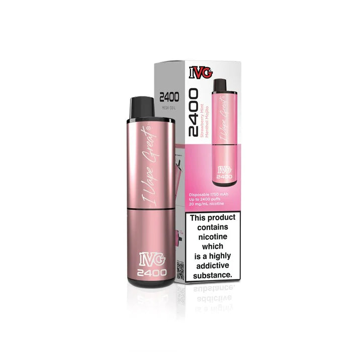 Strawberry Mint Menthol Mojito IVG 2400 Disposable Vape - Shop Vapour