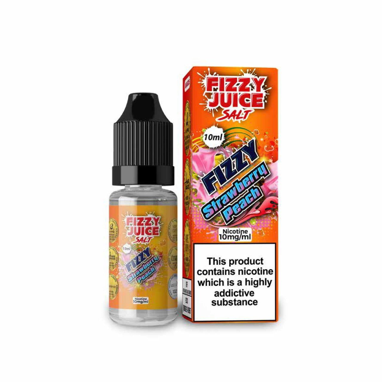 Strawberry Peach Nic Salt E-Liquid by Fizzy Juice - Shop Vapour