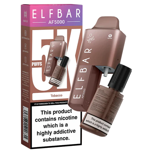 Tobacco Elf Bar AF5000 Disposable Vape - Shop Vapour