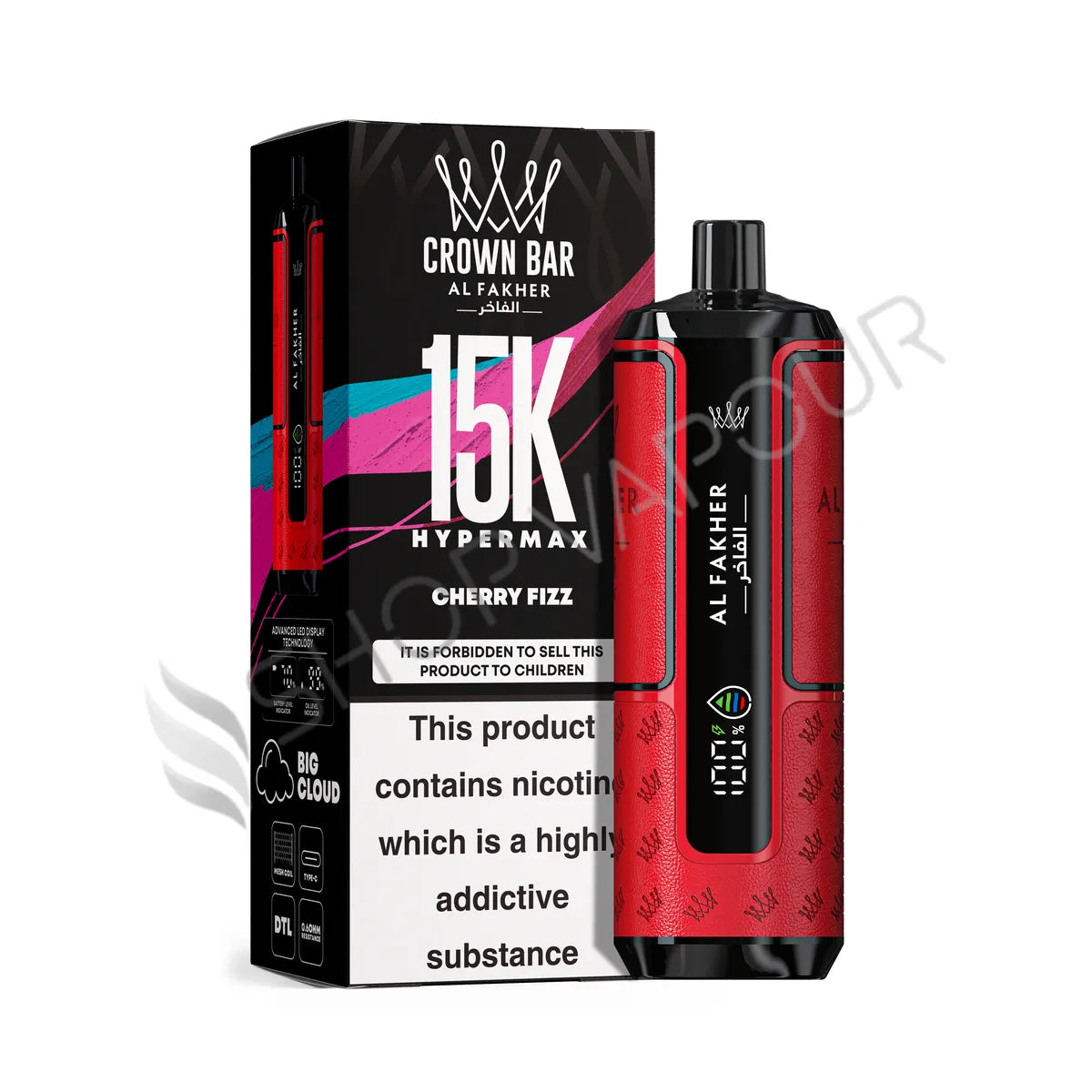 Al Fakher Crown Bar 15k Hyper Max Disposable Vape - Cherry Fizz