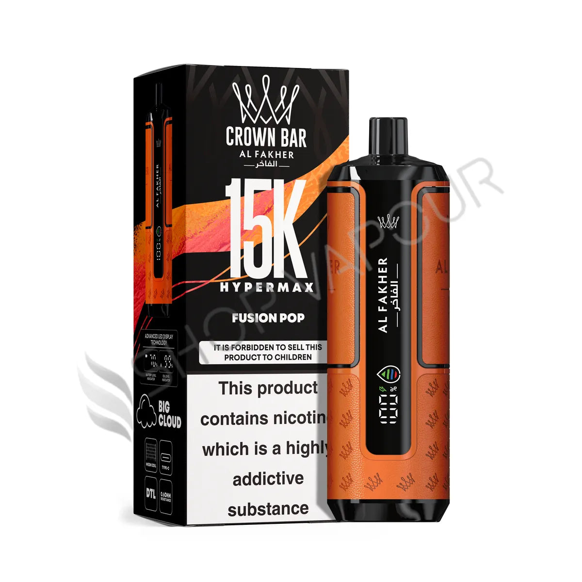 Al Fakher Crown Bar 15k Hyper Max Disposable Vape -  Fusion Pop