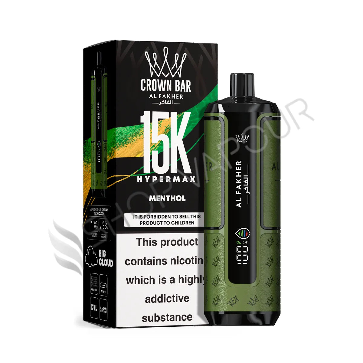 Al Fakher Crown Bar 15k Hyper Max Disposable Vape - Menthol