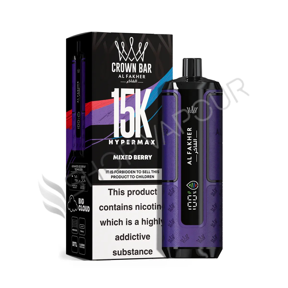 Al Fakher Crown Bar 15k Hyper Max Disposable Vape - Mixed Berry