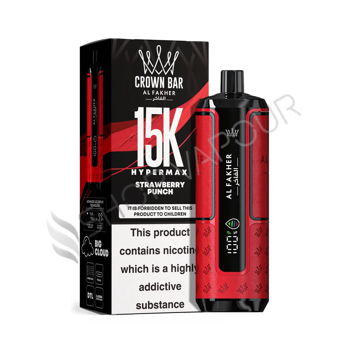 Al Fakher Crown Bar 15k Hyper Max Disposable Vape - Strawberry Punch