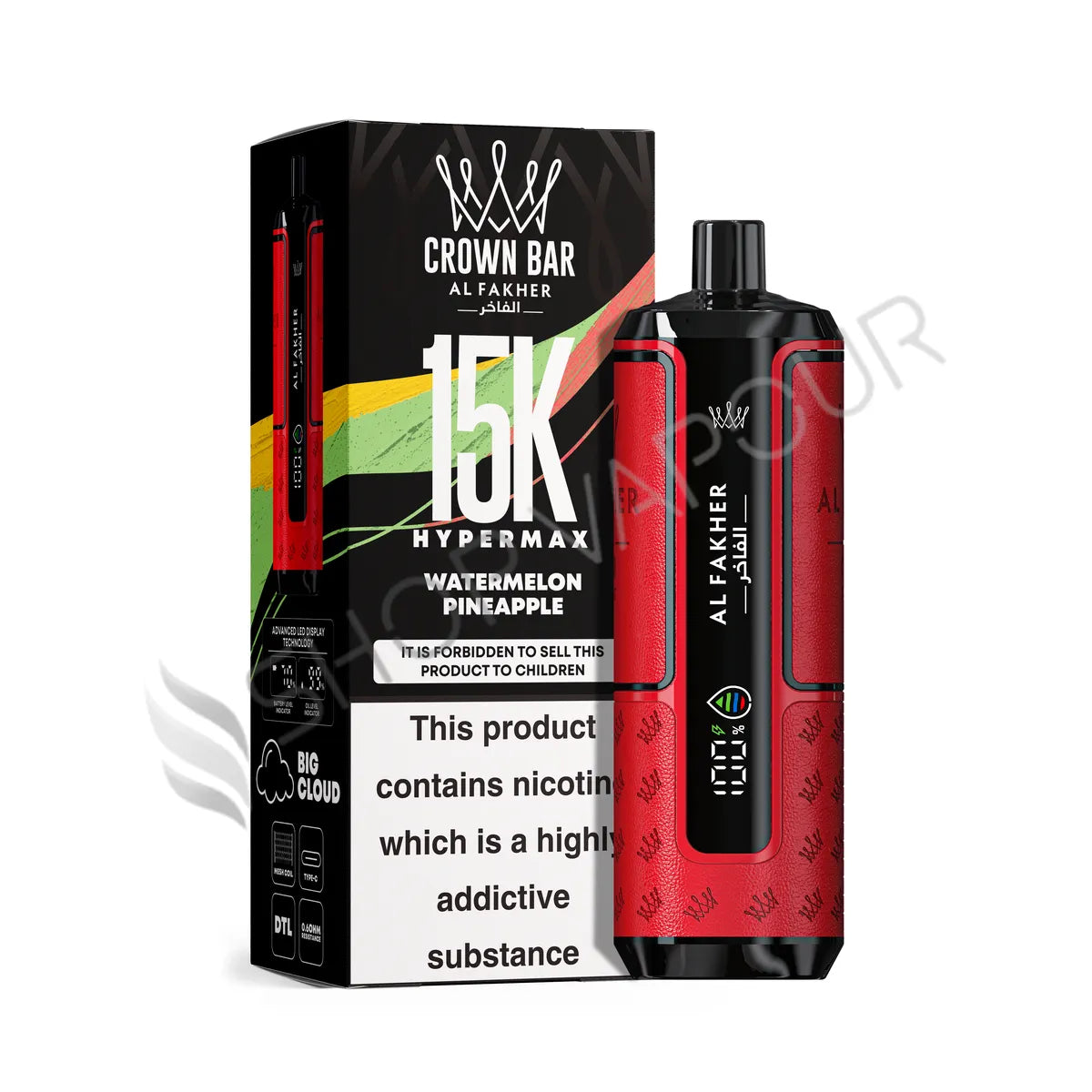 Al Fakher Crown Bar 15k Hyper Max Disposable Vape - Watermelon Pineapple