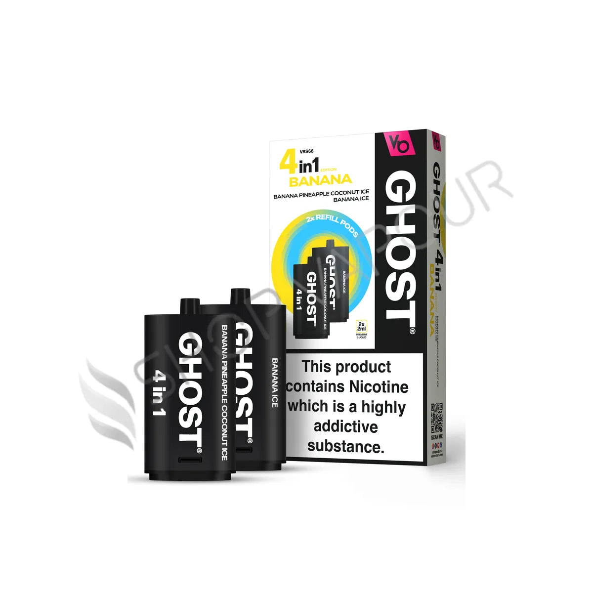 Banana Edition 1 Ghost 4 in 1 Prefilled Pods by Vapes Bars