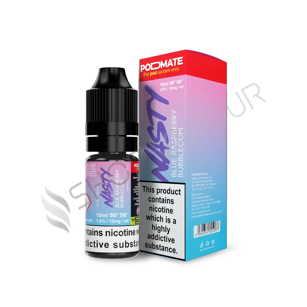 Blue Raspberry Bubblegum Nic Salt E-Liquid by Nasty Juice