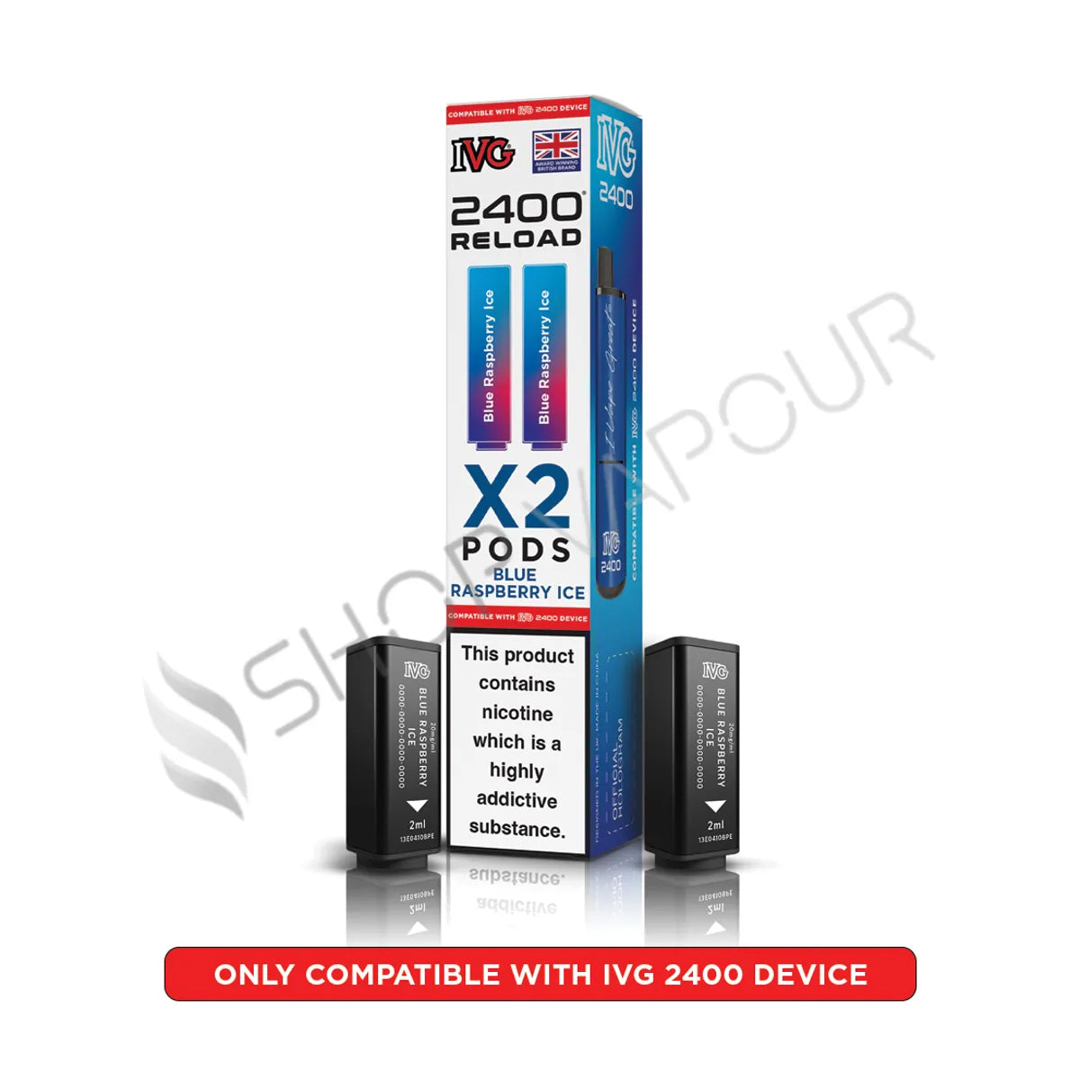 Blue Raspberry Ice Reload Prefilled Pods by IVG 2400