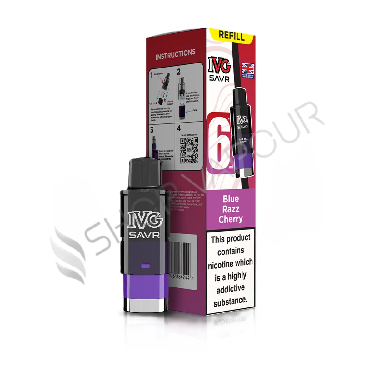 Blue Razz Cherry SAVR Prefilled Pod & Refill by IVG