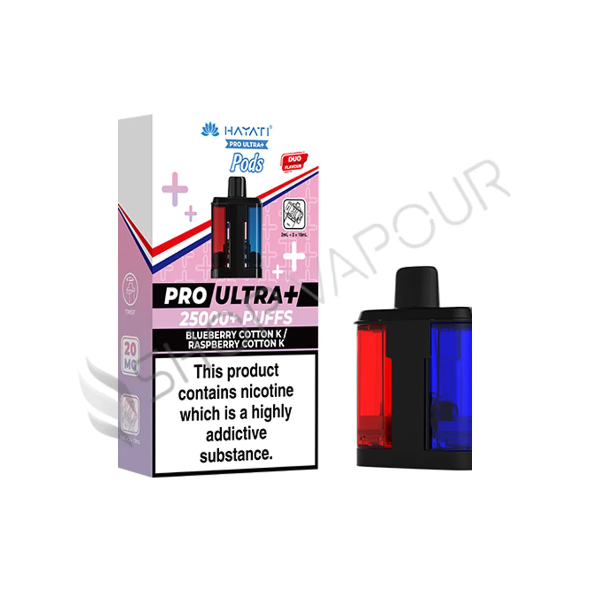 Blueberry Cotton Candy / Raspberry Pro Ultra Plus 25K Prefilled Pod & Refill by Hayati