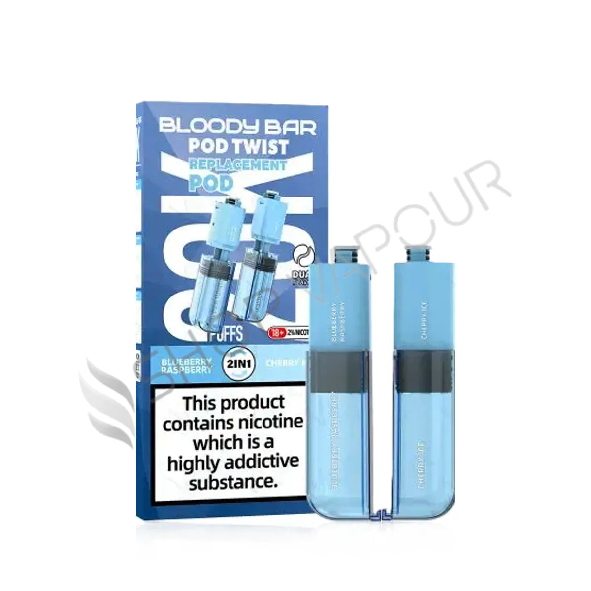 Blueberry Raspberry / Cherry Ice Ultra Twist 20K Prefilled Pod & Refill by Bloody Bar