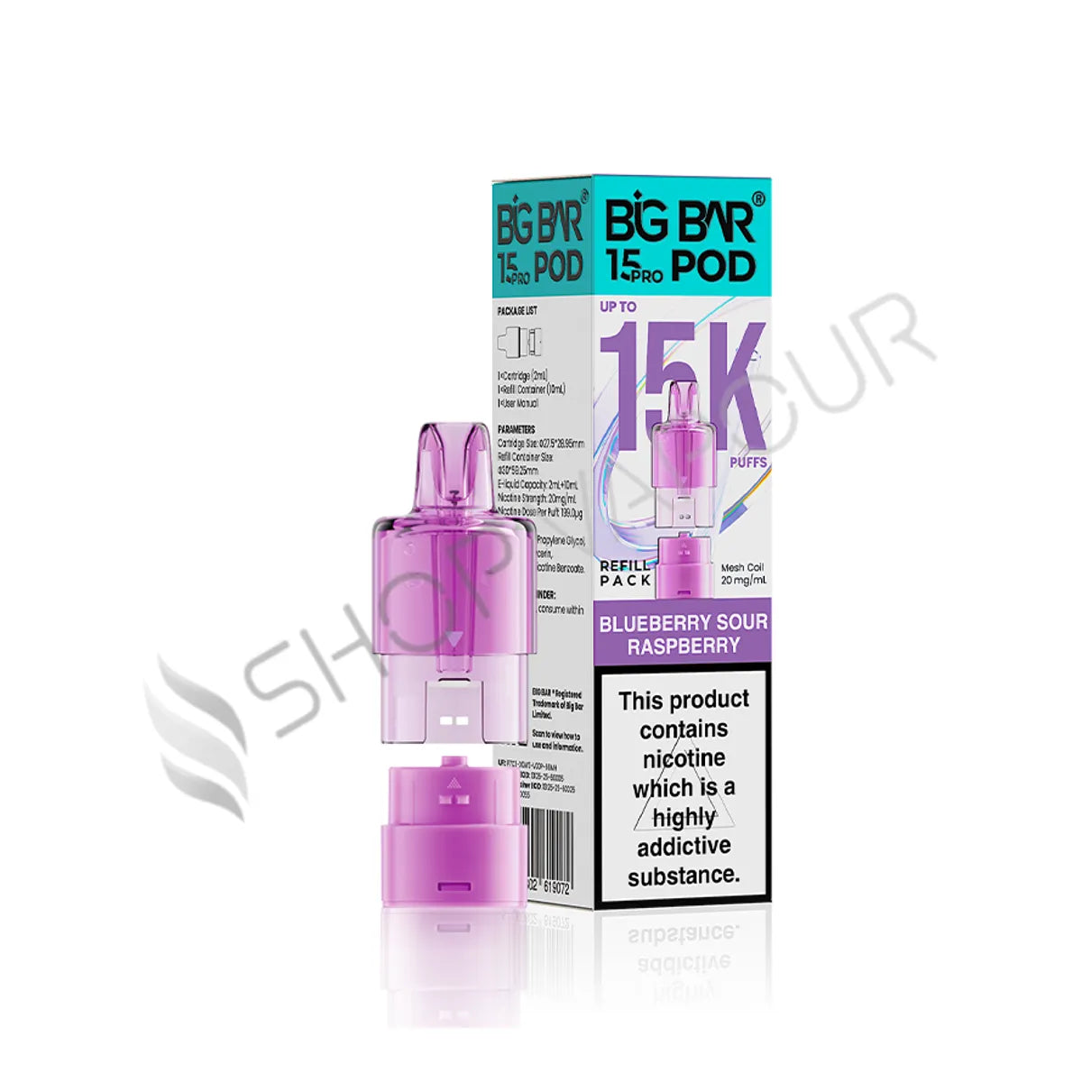 Blueberry Sour Raspberry 15K Pro Prefilled Pod & Refill by Big Bar