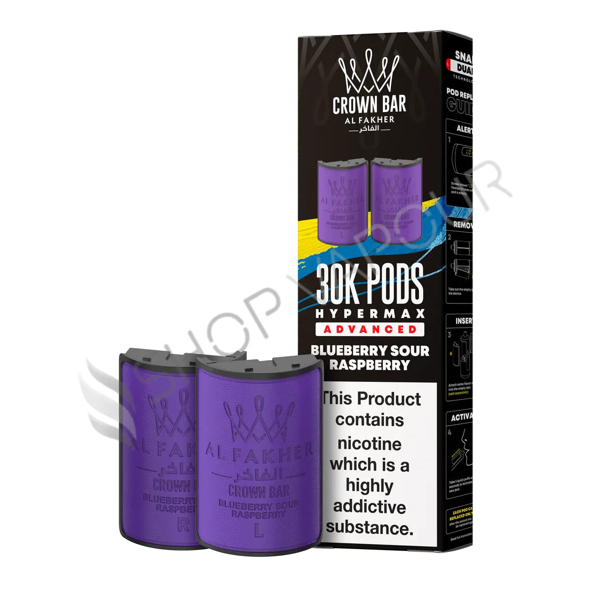 Blueberry Sour Raspberry 30K Hypermax Prefilled Pod & Refill by Al Fakher