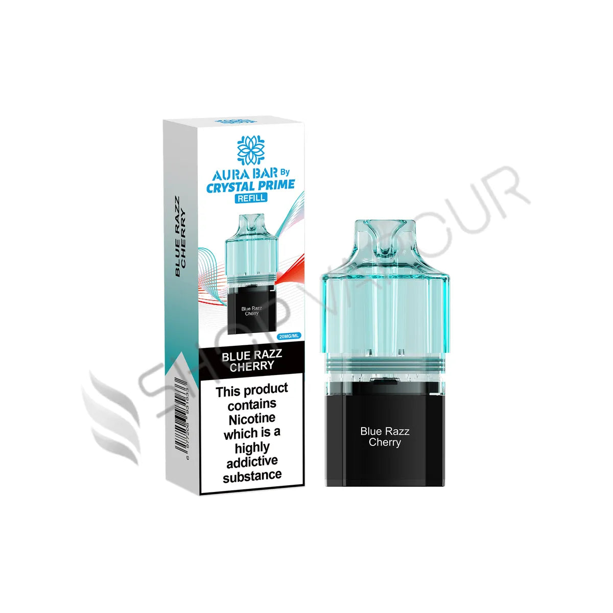 Blue Razz Cherry Aura Bar 10K Prefilled Pod & Refill by Crystal Prime