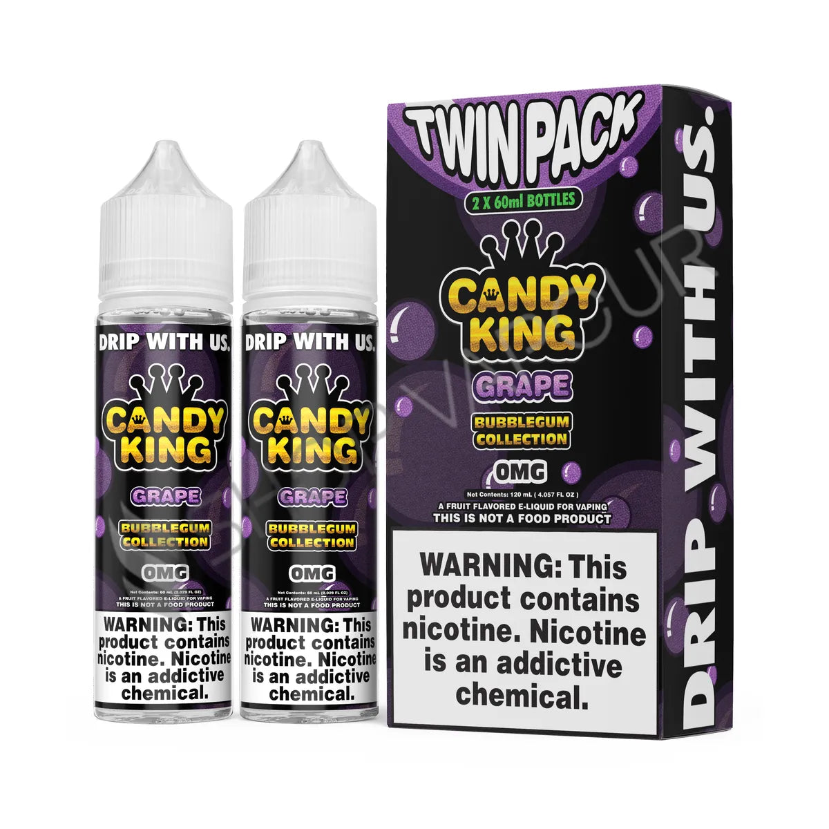 Grape Bubblegum 100ml Shortfill E-Liquid by Candy King