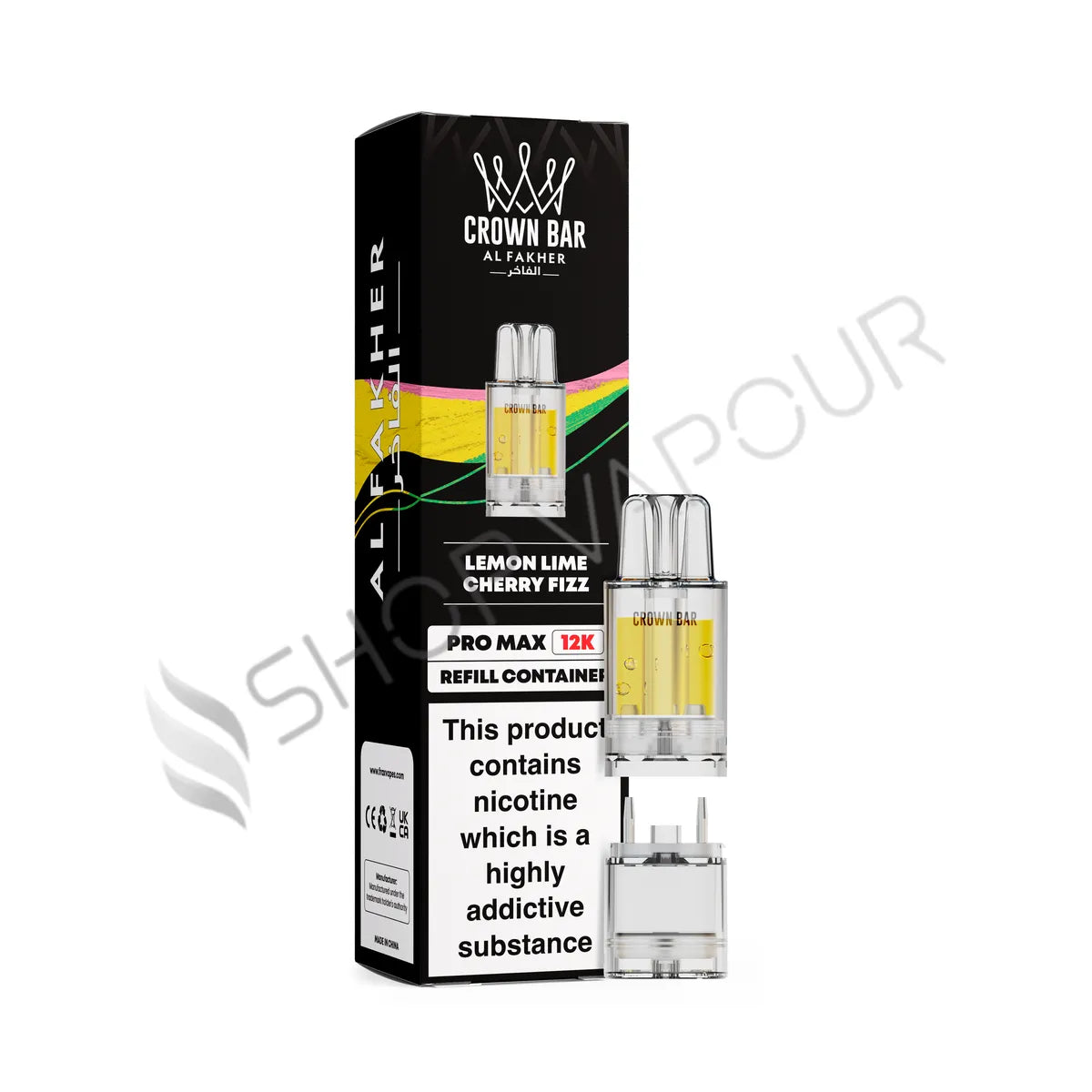 Lemon Lime Cherry Fizz Crown Bar Pro Max 12K Prefilled Pod & Refill by Al Fakher
