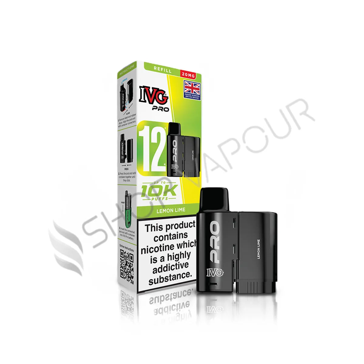Lemon Lime Pro 12 Prefilled Pod & Refill by IVG