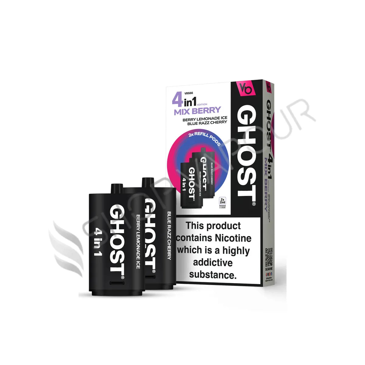 Mix Berry Edition 1 Ghost 4 in 1 Prefilled Pods by Vapes Bars