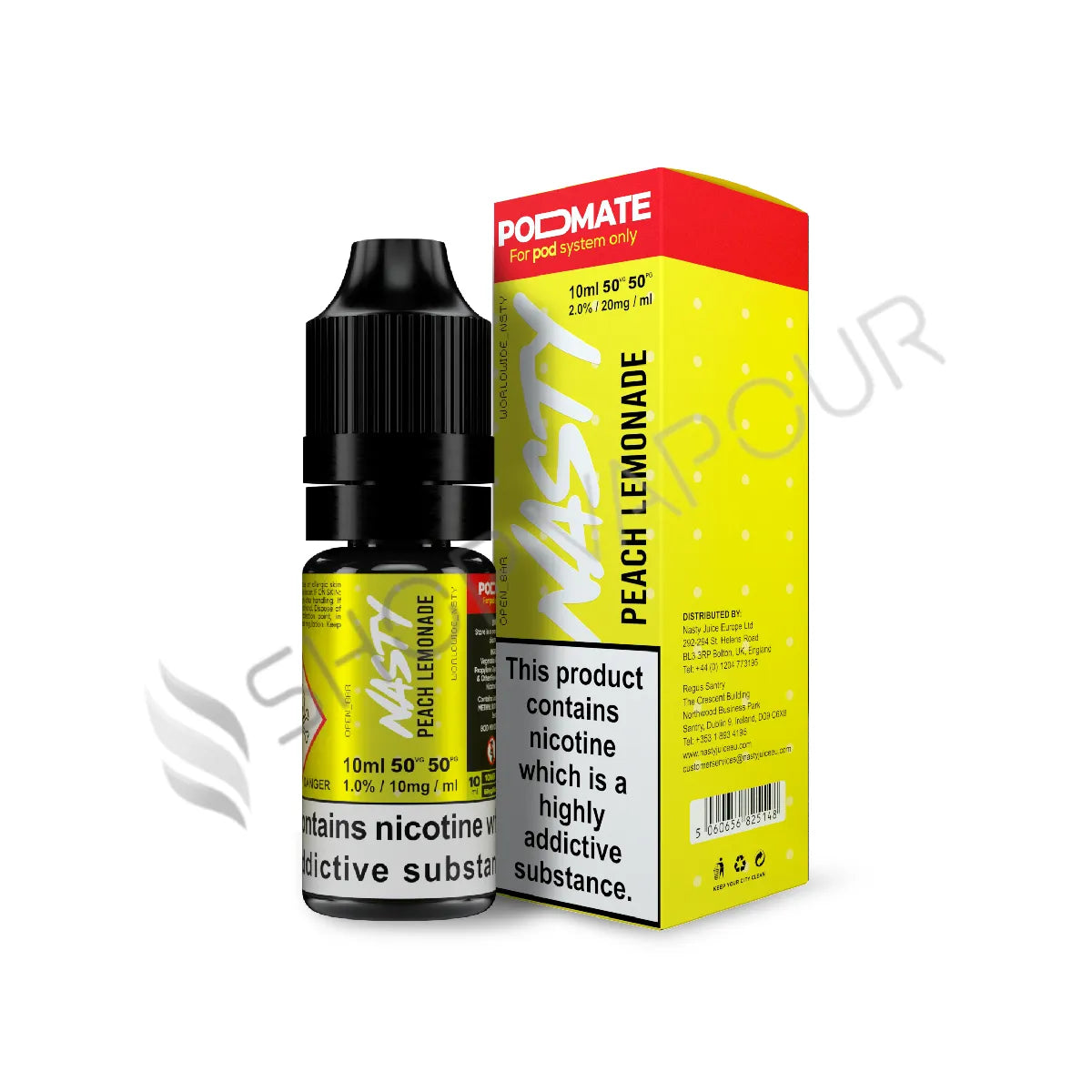 Peach lemonade Nic Salt E-Liquid by Nasty Juice