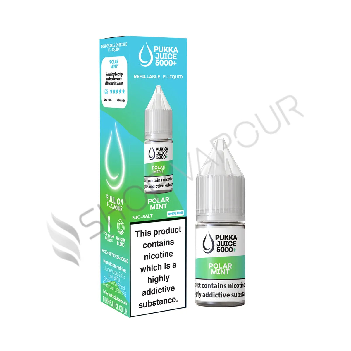 Polar Mint Nic Salt E-Liquid by Pukka Juice 5000+