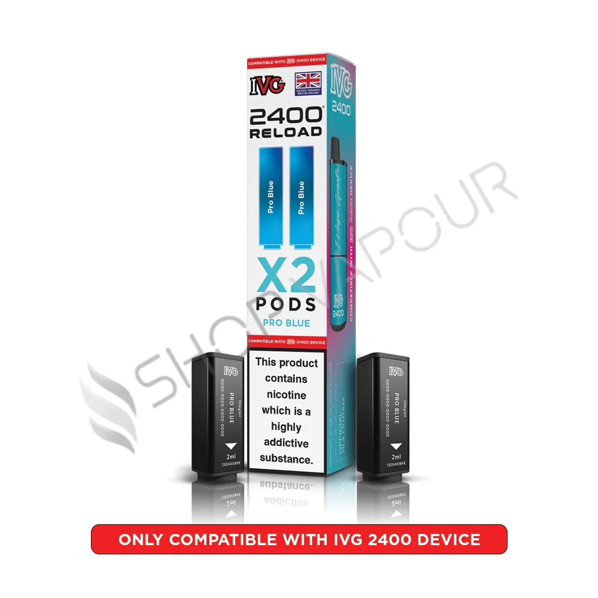 Pro Blue Reload Prefilled Pods by IVG 2400