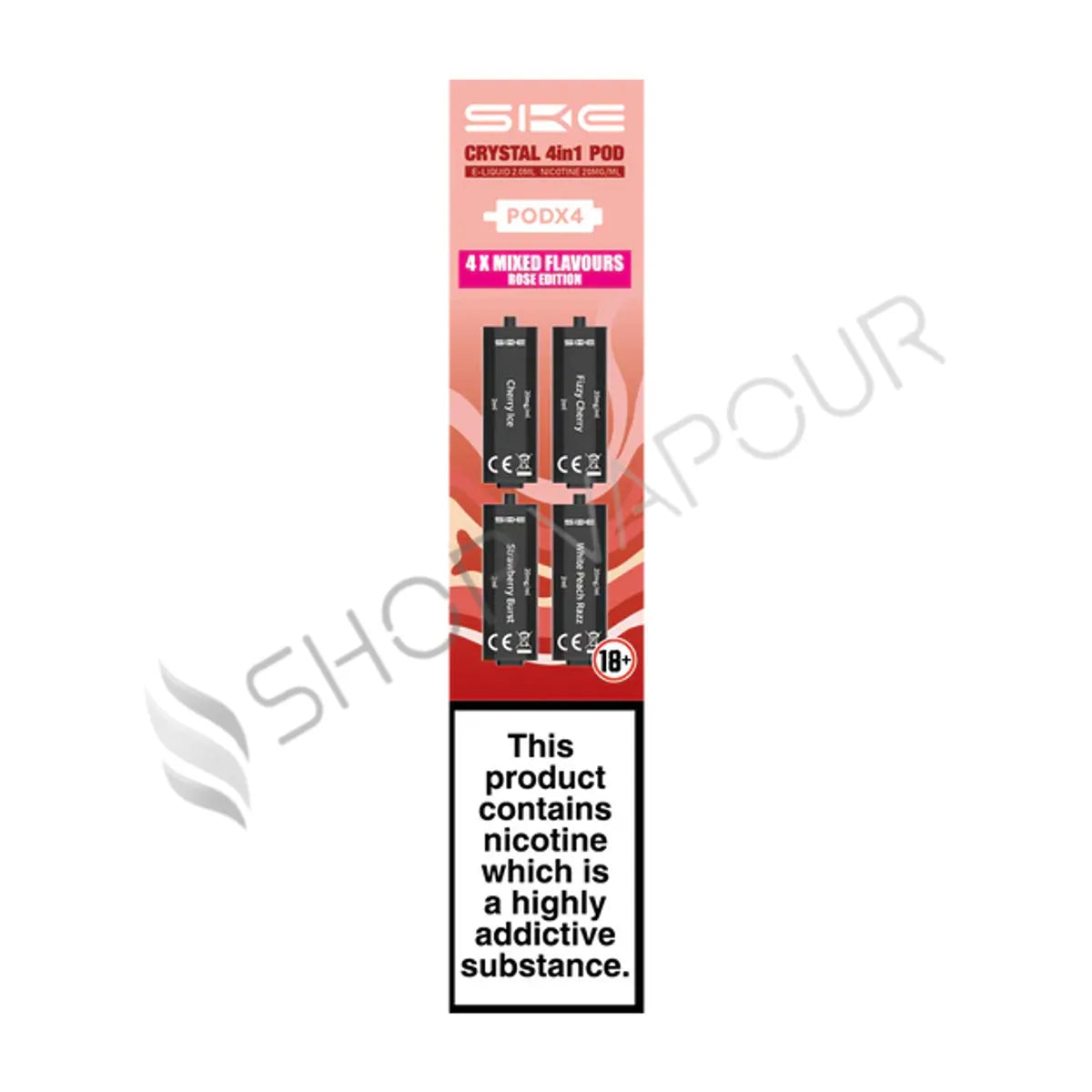 SKE Crystal 4 in 1 Prefilled Vape Pods - Rose Edition