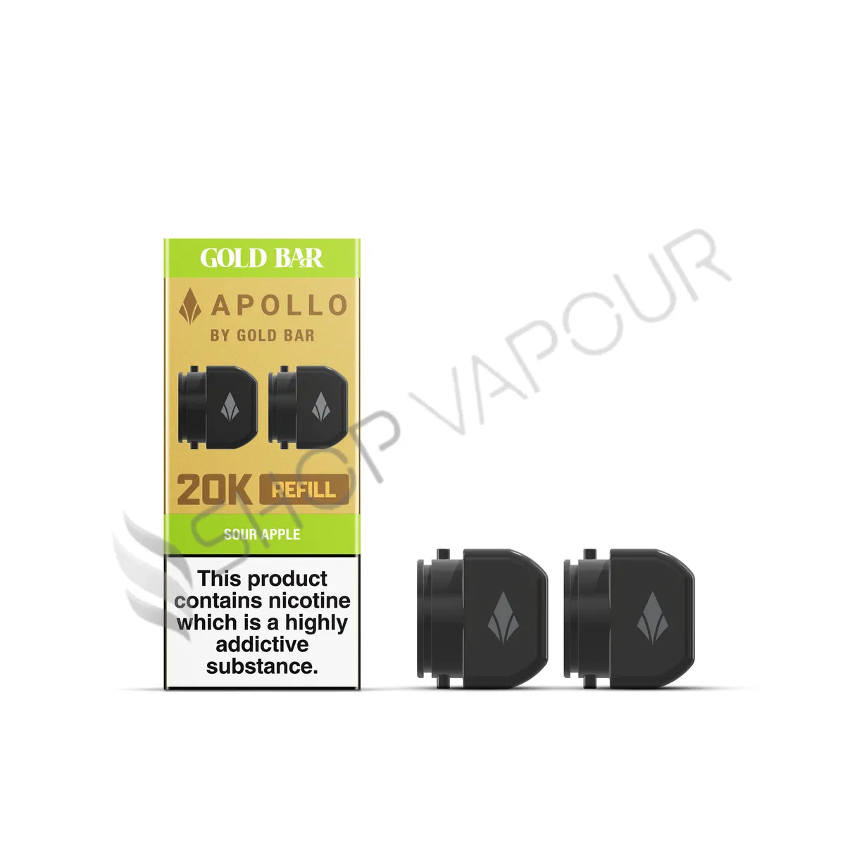 Sour Apple Apollo 20K Prefilled Pods by Gold Bar