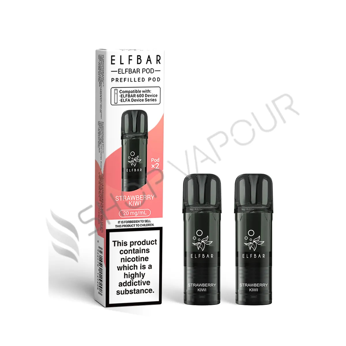 Strawberry Kiwi 600 Prefilled Pods by Elf Bar