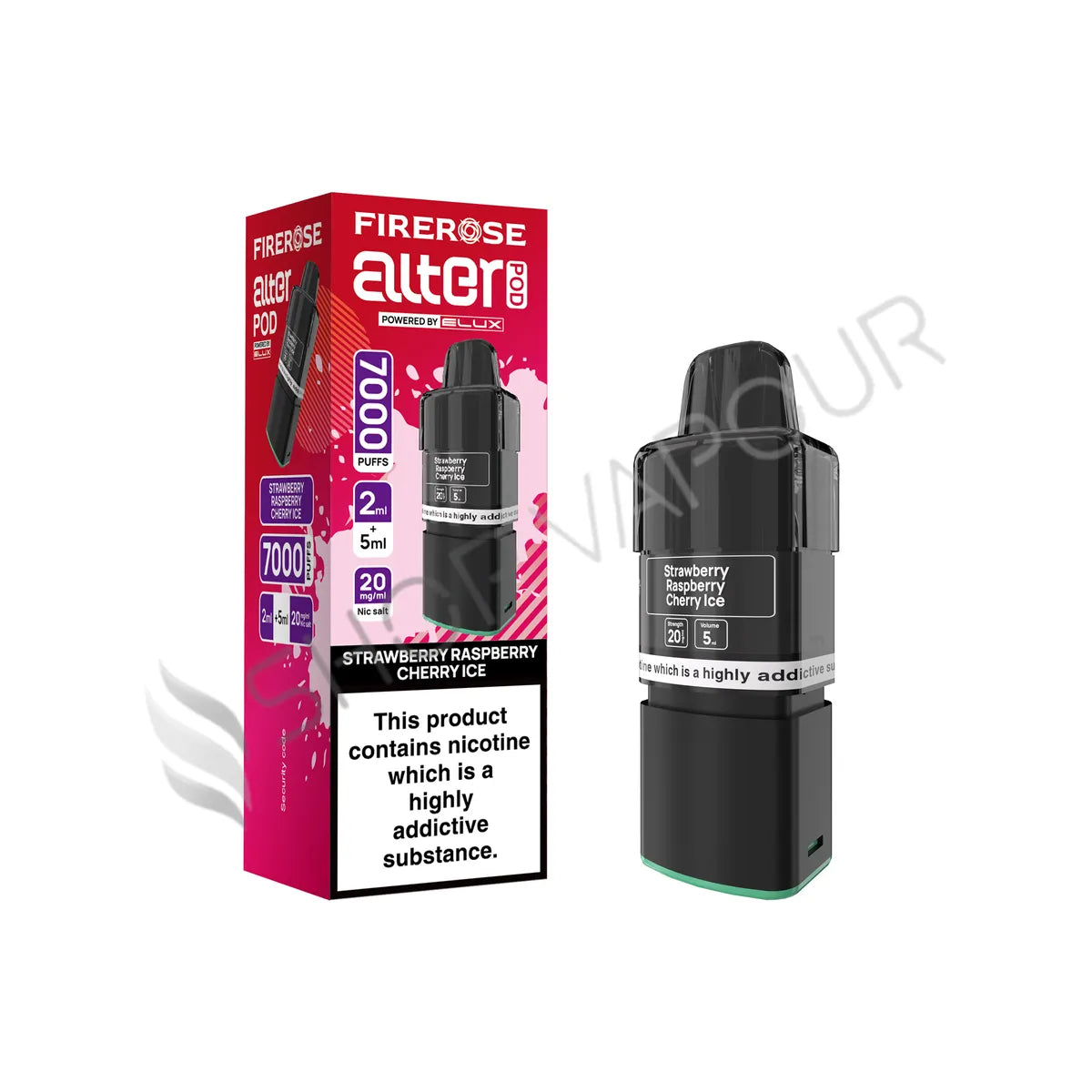 Strawberry Raspberry Cherry Ice Alter 7000 Prefilled Pod & Refill by Firerose