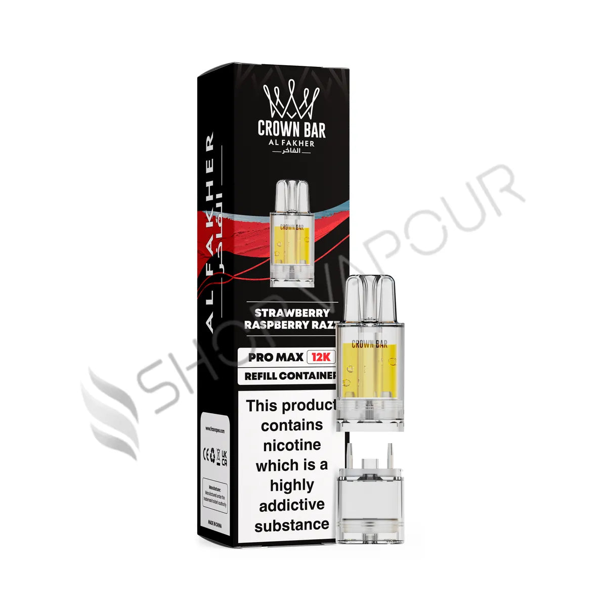 Strawberry Raspberry Razz Crown Bar Pro Max 12K Prefilled Pod & Refill by Al Fakher
