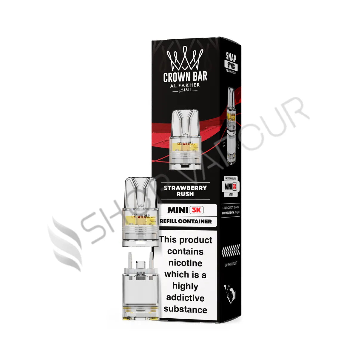 Strawberry Rush Crown Bar Mini 3K Prefilled Pod & Refill by Al Fakher