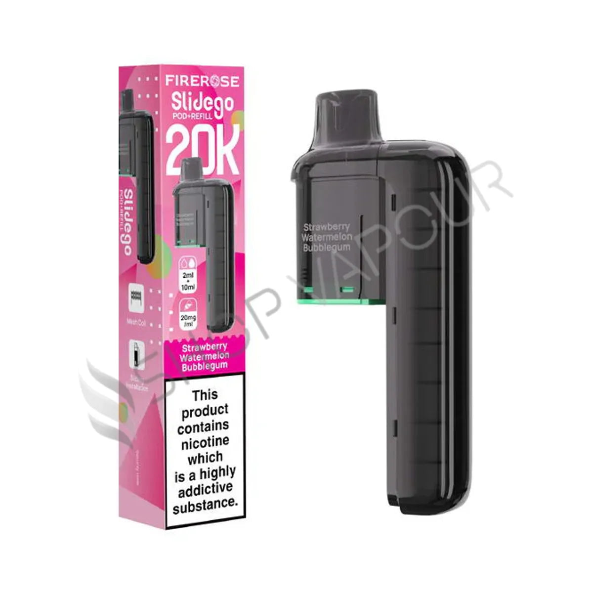 Strawberry Watermelon Bubblegum Slidego 20K Prefilled Pod & Refill by Firerose