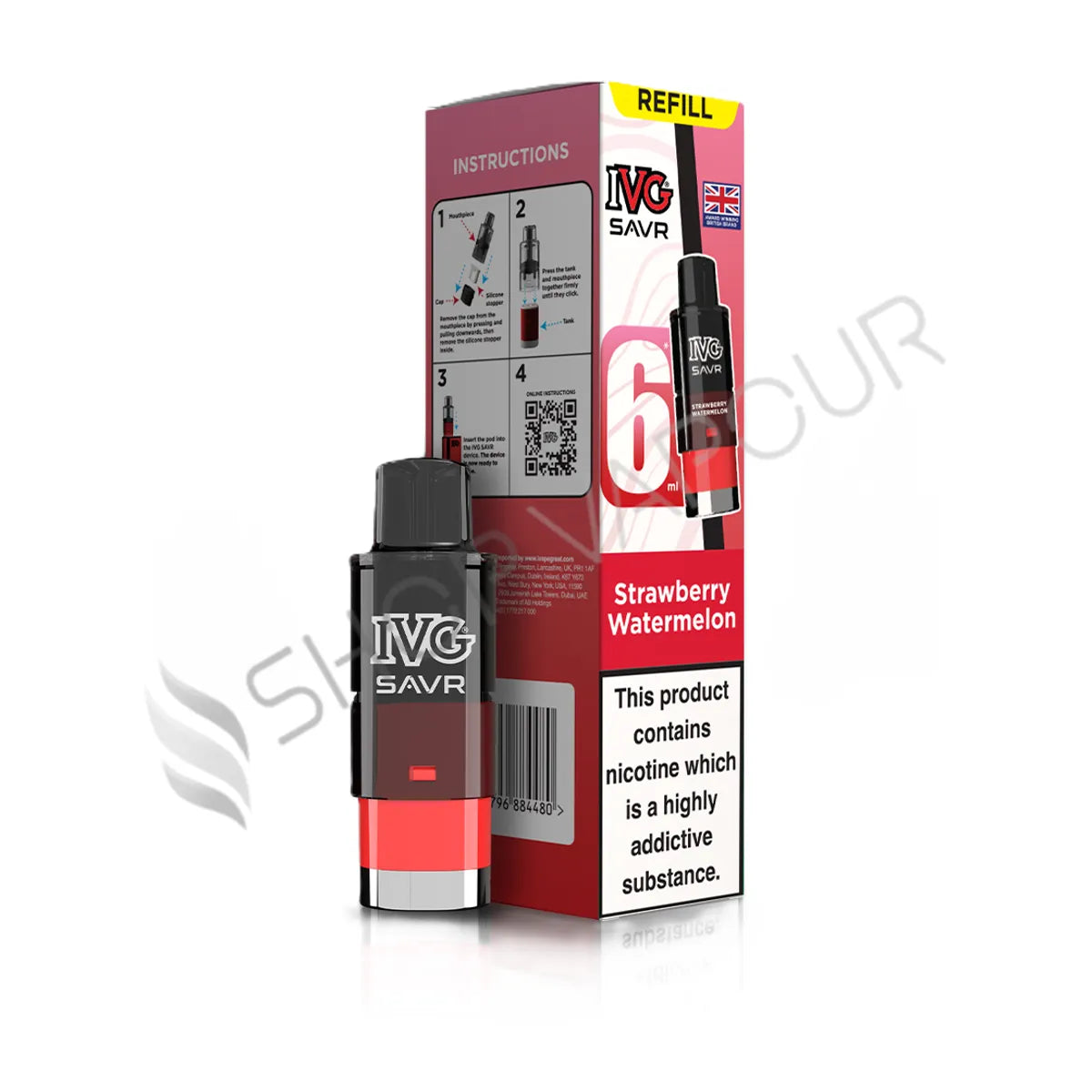 Strawberry Watermelon SAVR Prefilled Pod & Refill by IVG