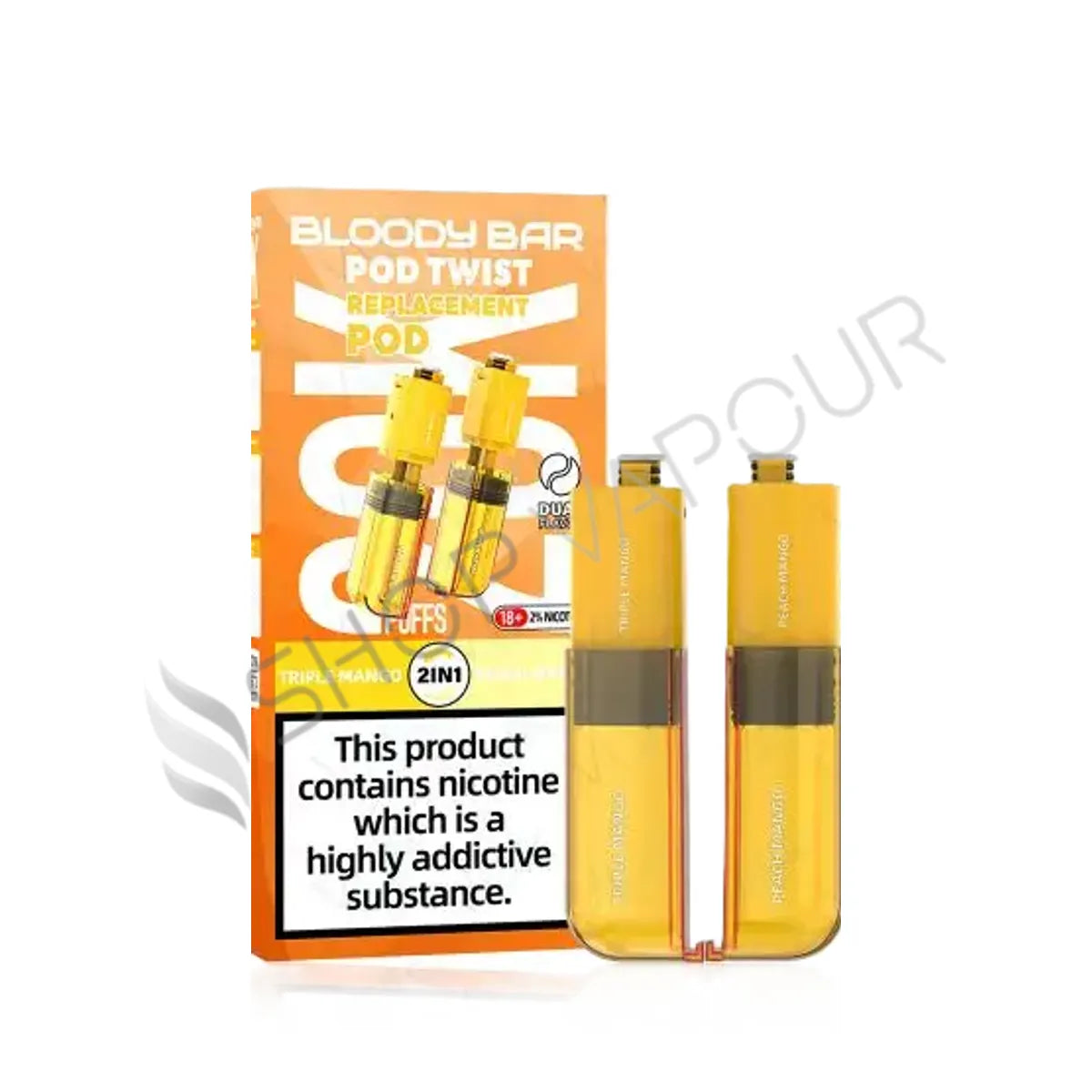 Triple Mango / Peach Mango Ultra Twist 20K Prefilled Pod & Refill by Bloody Bar