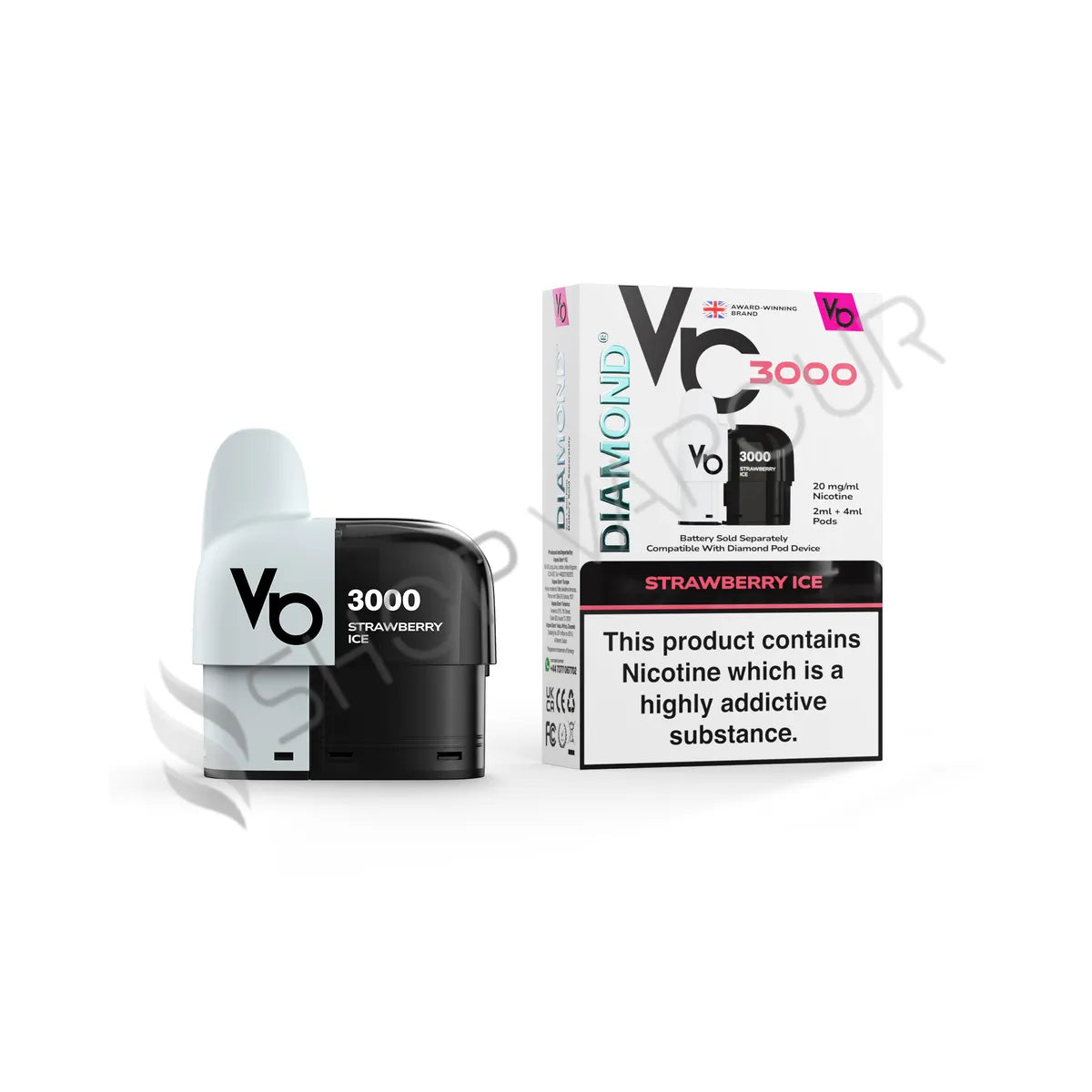 Strawberry Ice Diamond 3000 Prefilled Pod & Refill by Vapes Bars