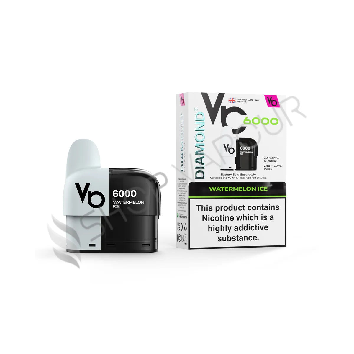 Vapes Bars Diamond 6000 Prefilled Pod Kit - Watermelon Ice