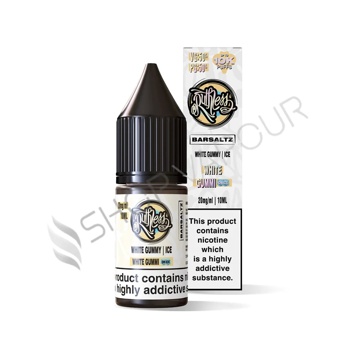 White Gummi On Ice Nic Salt E-Liquid by Ruthless Bar Saltz