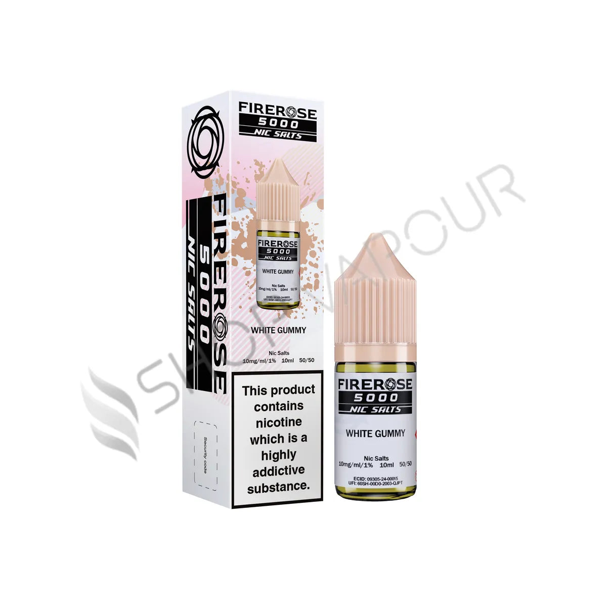 White Gummy Nic Salt E-Liquid by Elux Firerose 5000