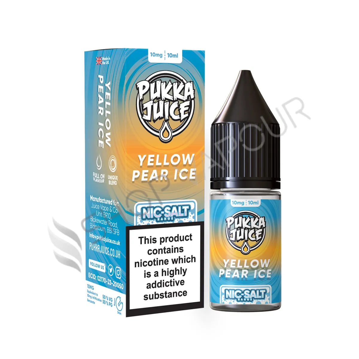 Yellow Pear Ice Nic Salt E-Liquid by Pukka Juice