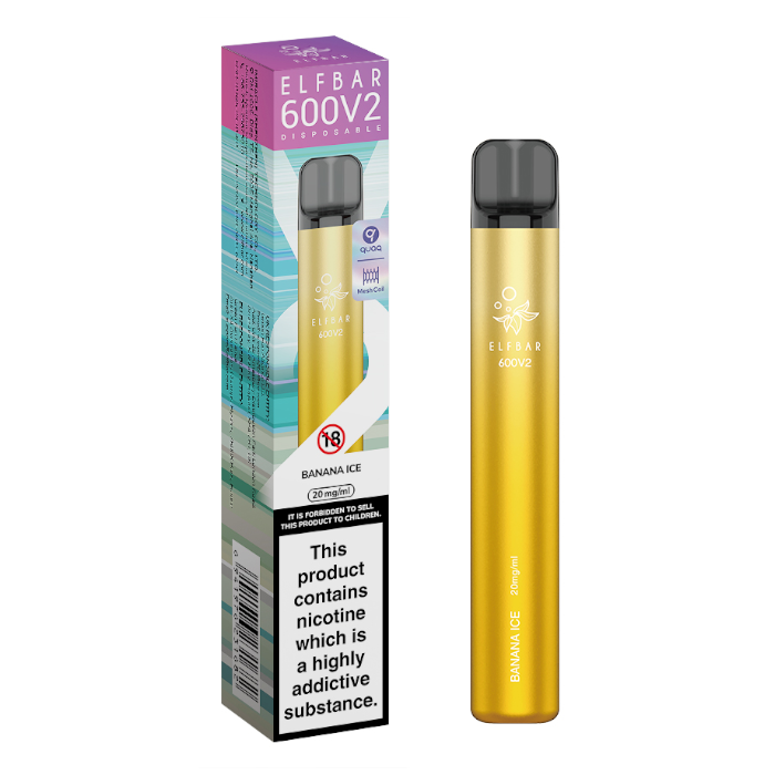 Banana Ice Elf Bar 600 V2 Disposable Vape - Shop Vapour