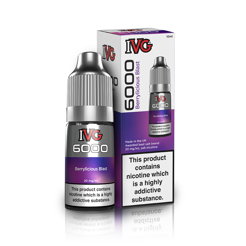 Berrylicious Blast Nic Salt E-Liquid by IVG 6000 - Shop Vapour