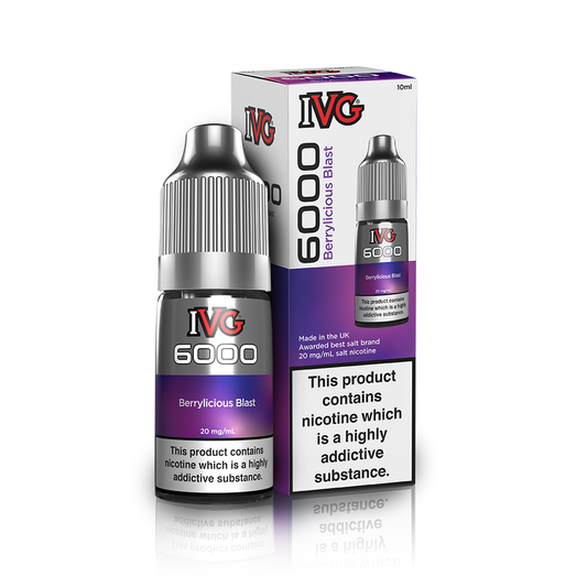 Berrylicious Blast Nic Salt E-Liquid by IVG 6000 - Shop Vapour