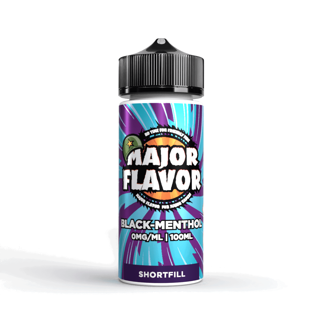 Black Menthol 100ml Shortfill E-Liquid by Major Flavor - Shop Vapour