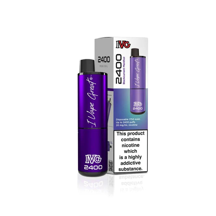 Blackcurrant Menthol IVG 2400 Disposable Vape - Shop Vapour