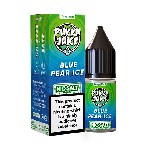 Blue Pear Ice Nic Salt E-Liquid by Pukka Juice - Shop Vapour