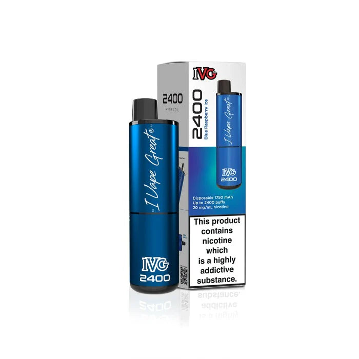 Blue Raspberry Ice IVG 2400 Disposable Vape - Shop Vapour