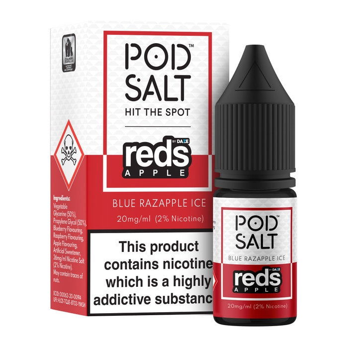 Blue Razapple Ice Nic Salt E-Liquid by Pod Salt Fusion - Shop Vapour