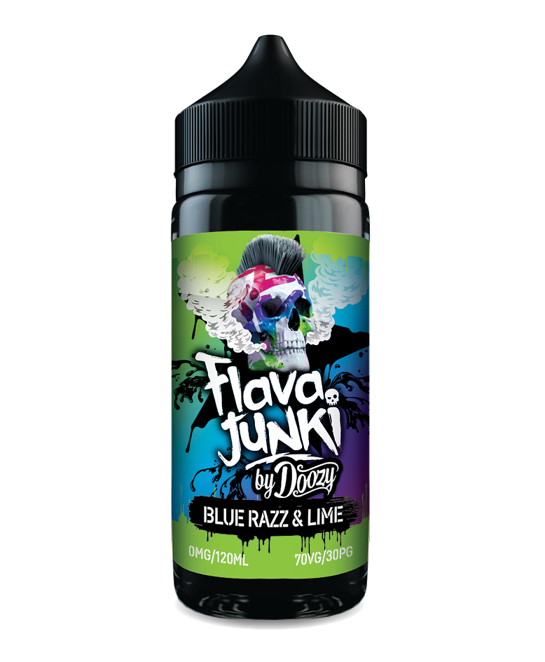 Blue Razz Lime 100ml Shortfill E-Liquid by Flava Junki - Shop Vapour