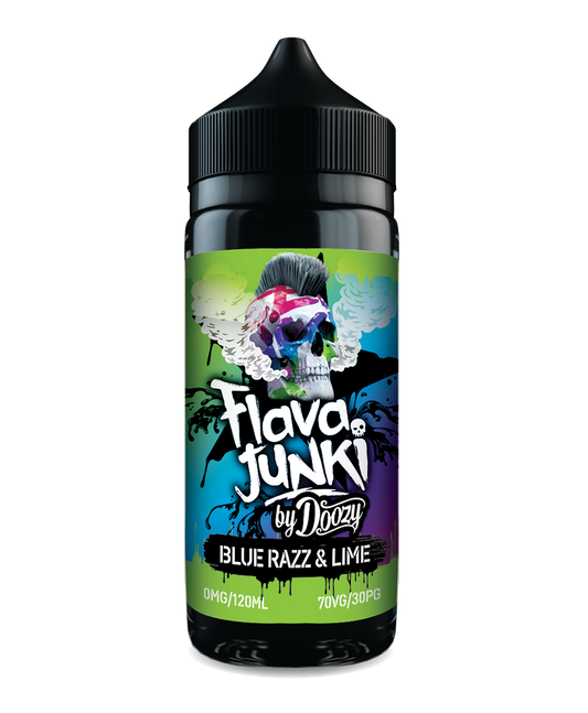 Blue Razz Lime 100ml Shortfill E-Liquid by Flava Junki - Shop Vapour